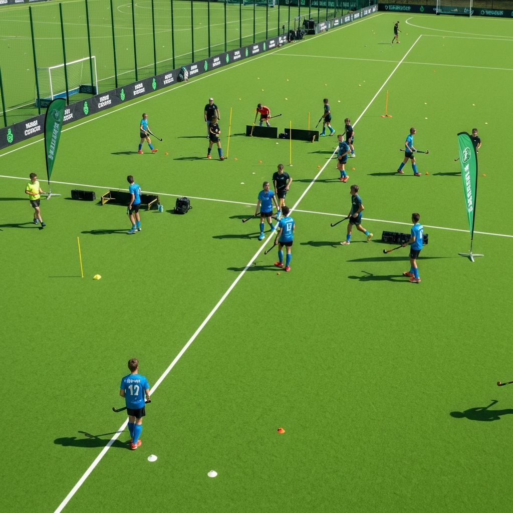 Campus GOAT Sports - jugadores entrenando en cancha de hockey