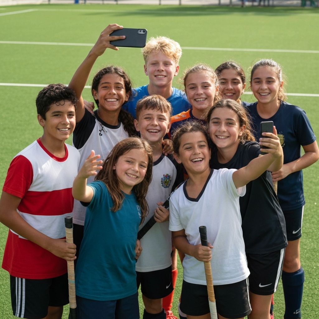 Atletas creando contenido en redes sociales durante un campus GOAT Sports